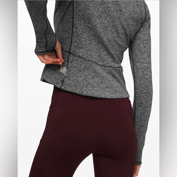 Lululemon Always Alert 1/2 Zip in Heathered Black - EXCELLENT/LIKE NEW condition - Picture 3 of 10